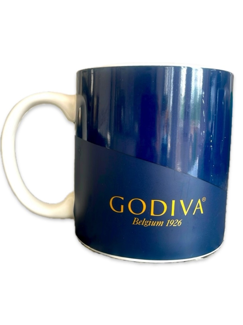 Godiva Belgium 1926 Giant Blue Gold Mug NWOT